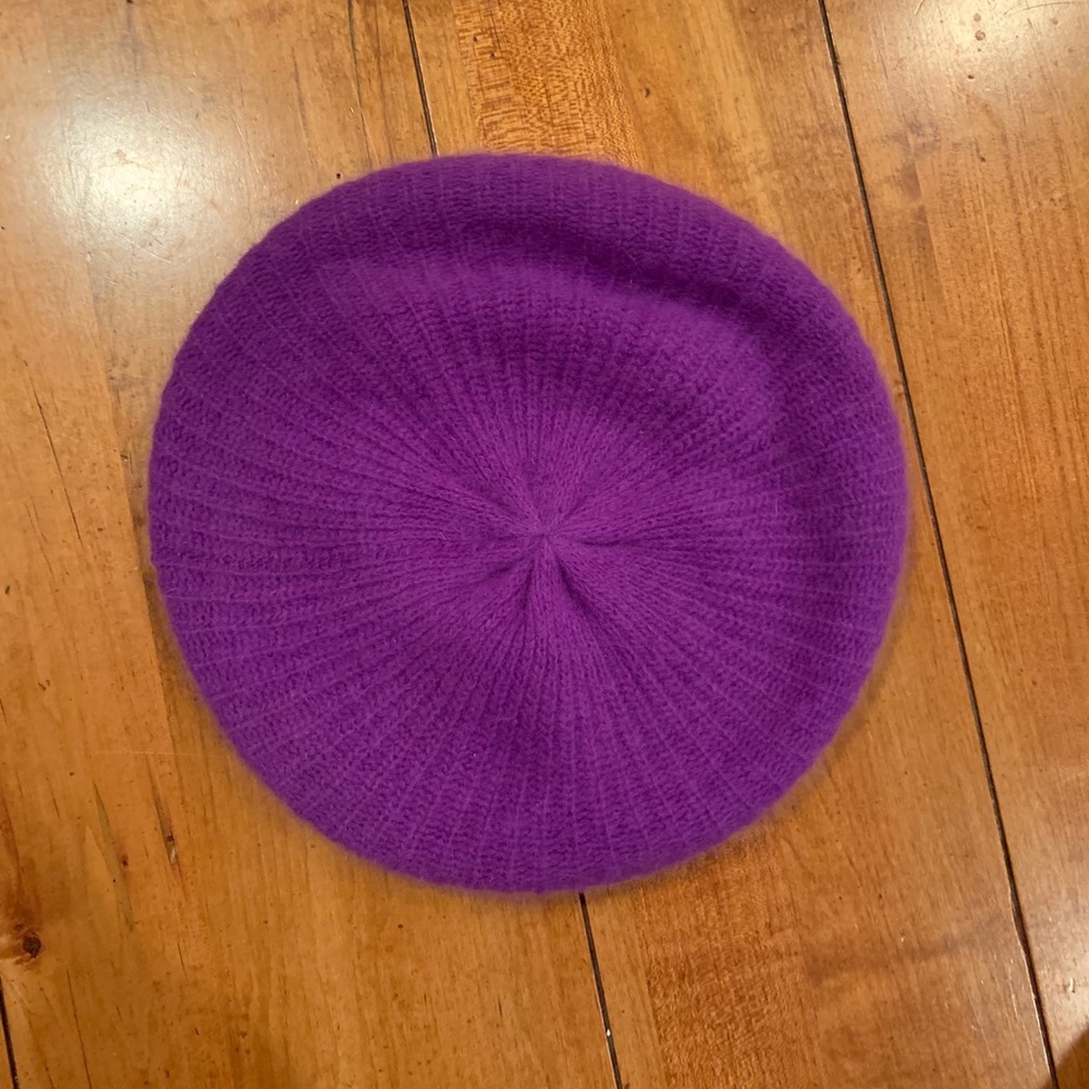Jennifer Moore Purple Lambswool/Angora/Nylon Beret